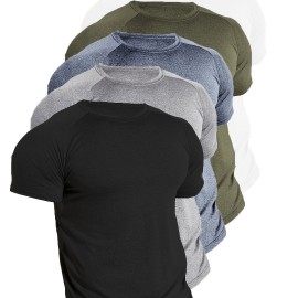 Men's Tight Fit Sauna Sweat Workout Crew Neck T-shirts, Body Shapewear For Men