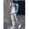3D Pattern Print, Men's 2Pcs Outfits, Casual Crew Neck Long Sleeve Shirts T-shirt And Drawstring Sweatpants Joggers Set For Summer, Men's Clothing